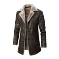 Giacca in Pelle Uomo Media Lunghezza – Cappotto Business Foderato in Pelliccia