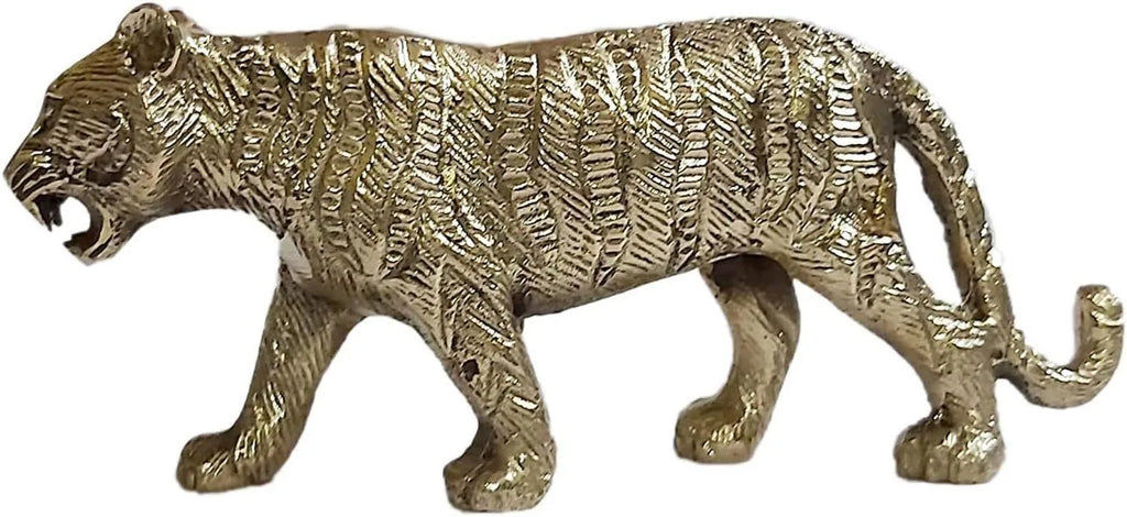 Sculpture Tigre en Laiton Artisanale – Décoration Maison & Idée Cadeau