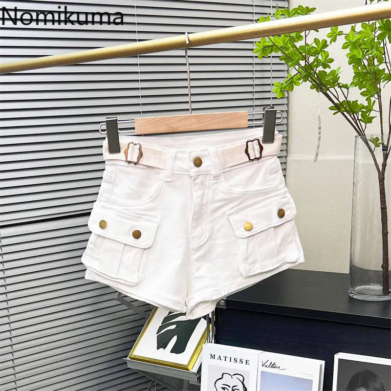 Pantaloncini Cargo Vita Alta con Cintura Integrata – Stile Utility & Streetwear