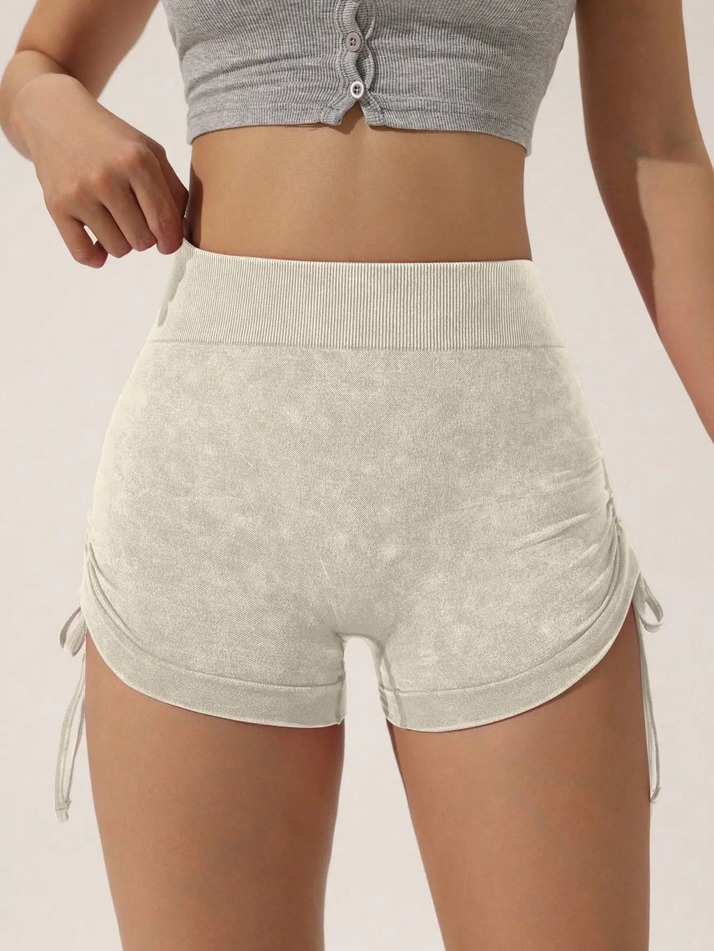 Pantaloncini Sportivi Vita Alta Finitura Opaca - Effetto Push-Up, Yoga & Fitness