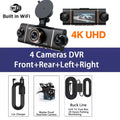 Dashcam 4K WiFi per Auto con Visione Notturna - 4 Canali