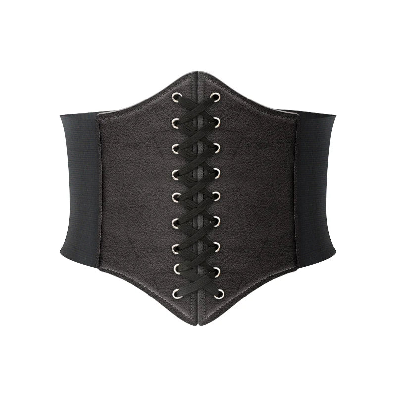Cintura Corsetto Larga da Donna in Similpelle - Effetto Vita Sottile