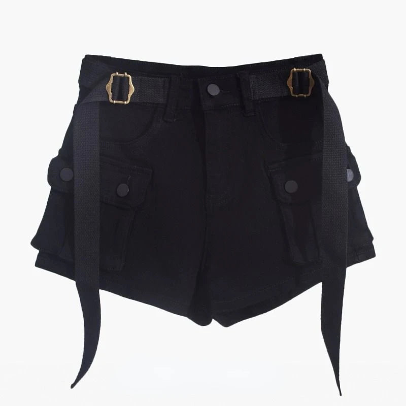 Pantaloncini Cargo Vita Alta con Cintura Integrata – Stile Utility & Streetwear