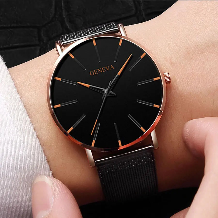 Orologio Unisex Quarzo Minimal – Cinturino a Maglia Milanese