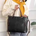 Borsa Shopper in Pelle Retrò da Donna con Tracolla
