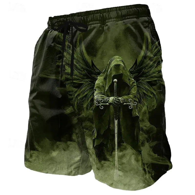 Pantaloncini Corti Uomo Stampa 3D Angelo Guerriero
