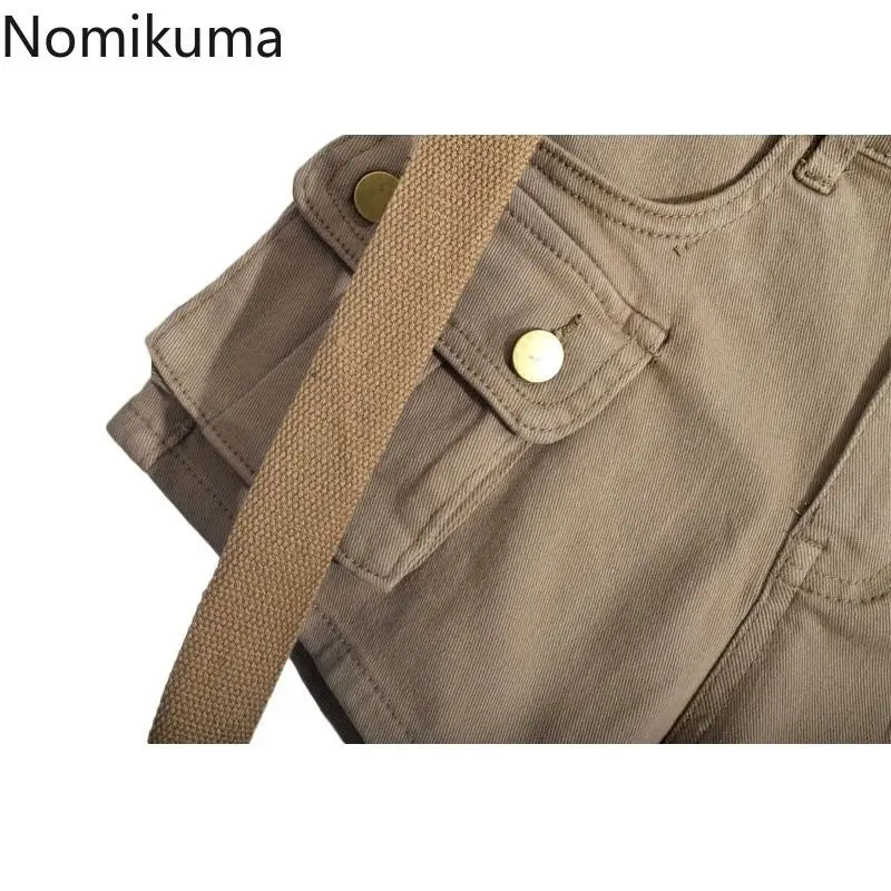 Pantaloncini Cargo Vita Alta con Cintura Integrata – Stile Utility & Streetwear