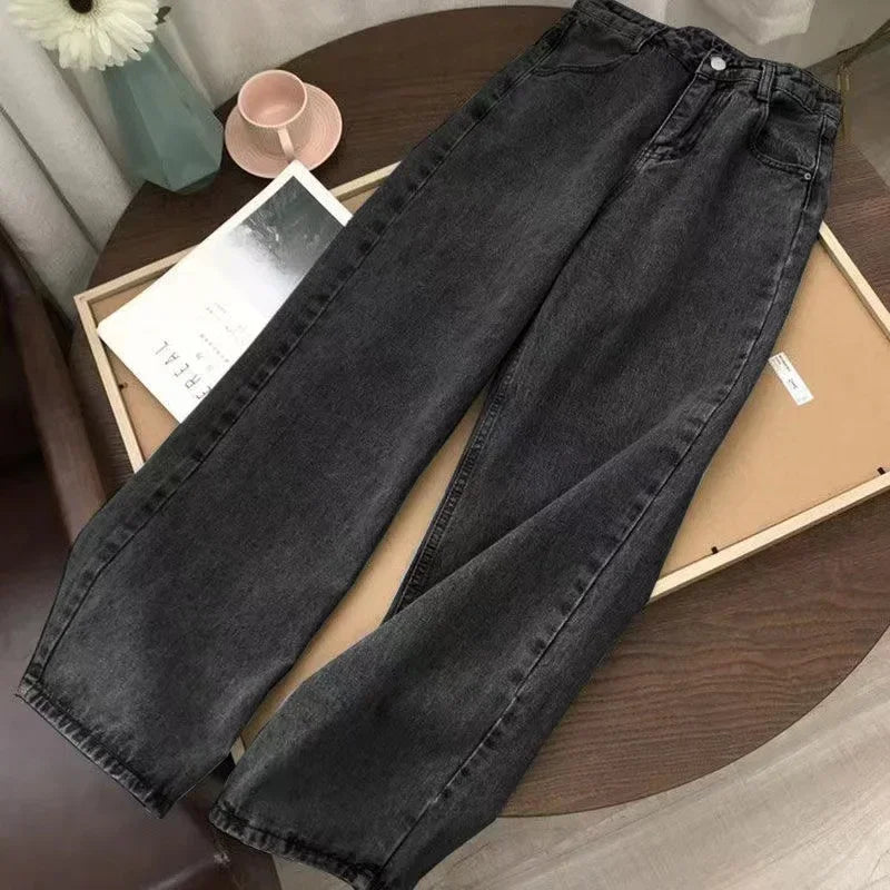 Jeans Y2K Street Style Ricamo Hip-Hop - Vita Alta Gamba