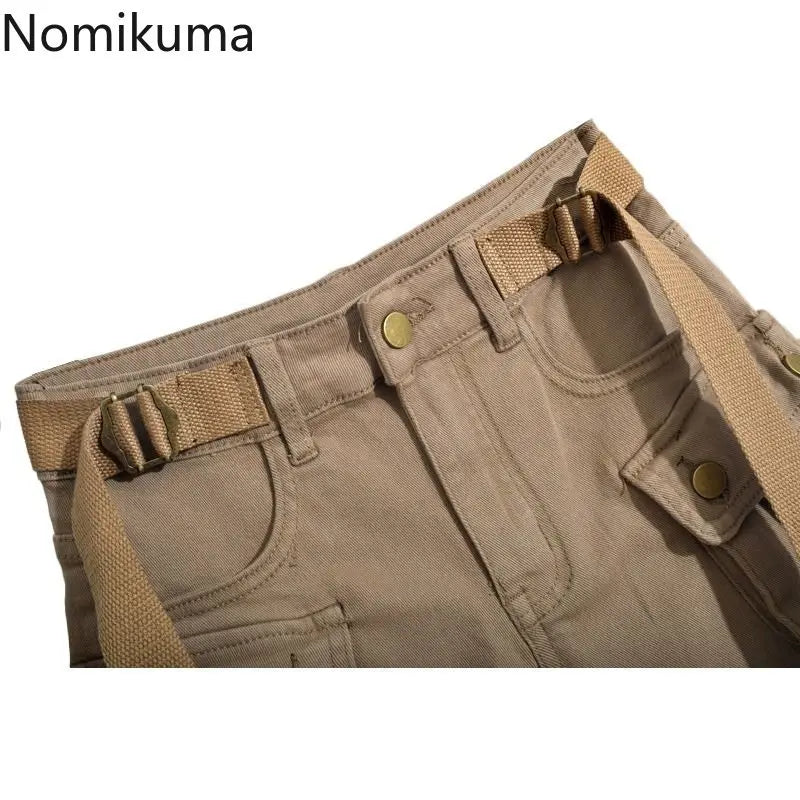 Pantaloncini Cargo Vita Alta con Cintura Integrata – Stile Utility & Streetwear
