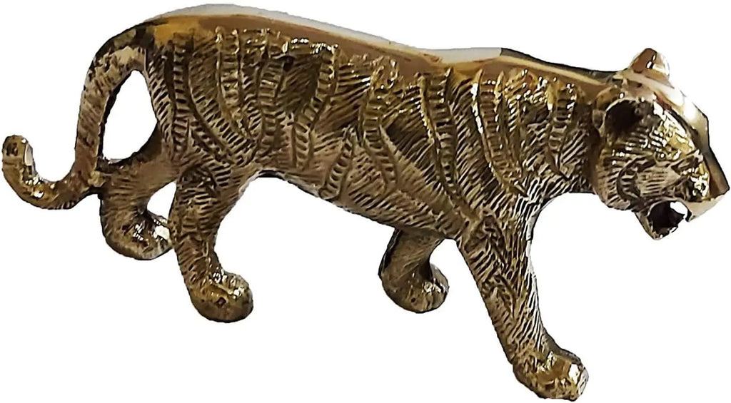 Sculpture Tigre en Laiton Artisanale – Décoration Maison & Idée Cadeau
