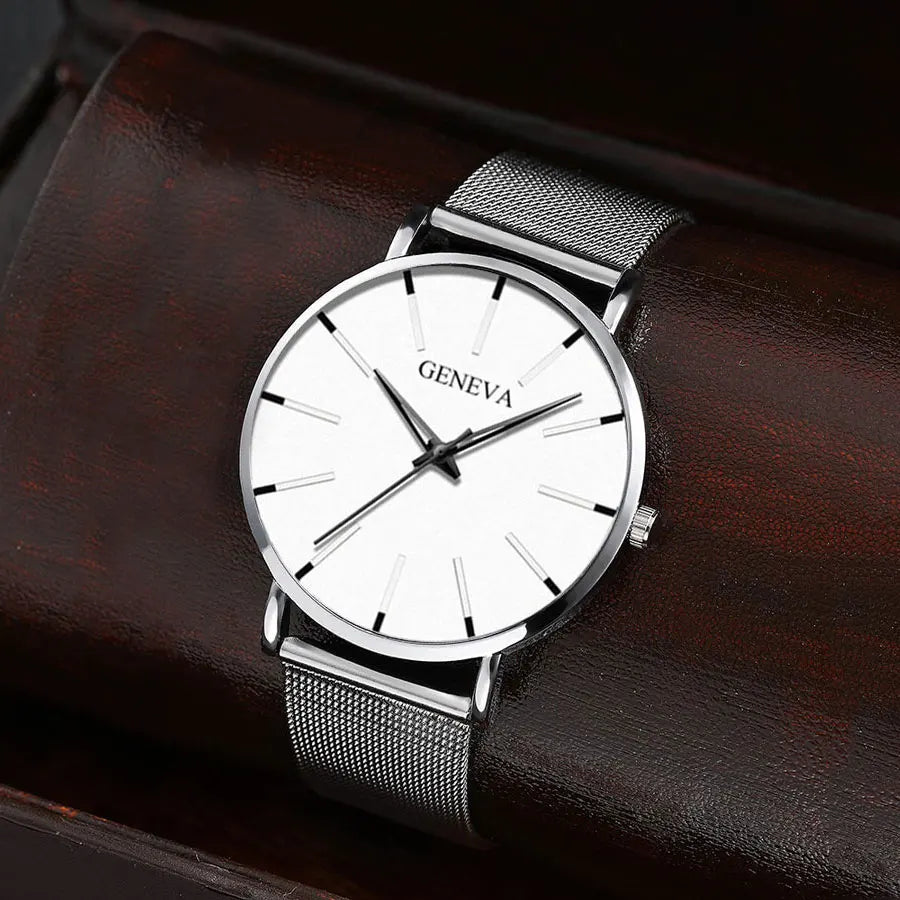 Orologio Unisex Quarzo Minimal – Cinturino a Maglia Milanese