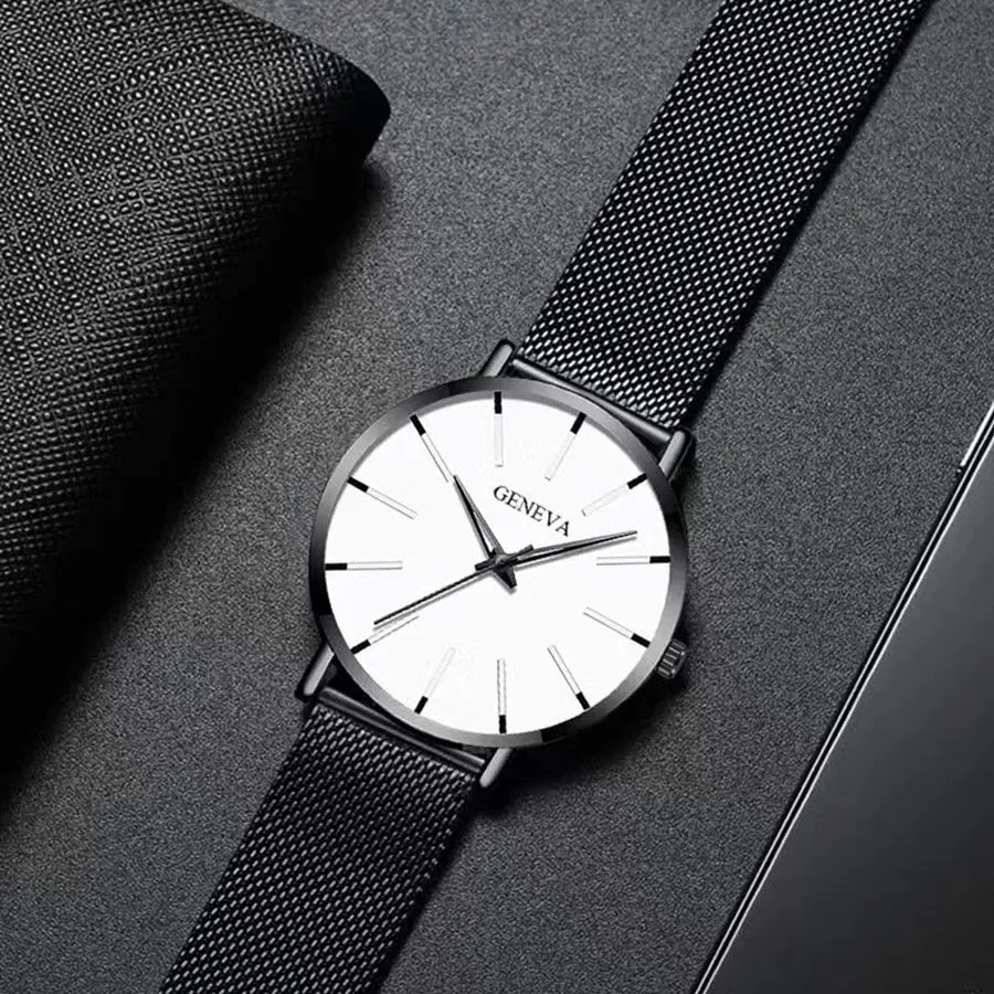 Orologio Unisex Quarzo Minimal – Cinturino a Maglia Milanese