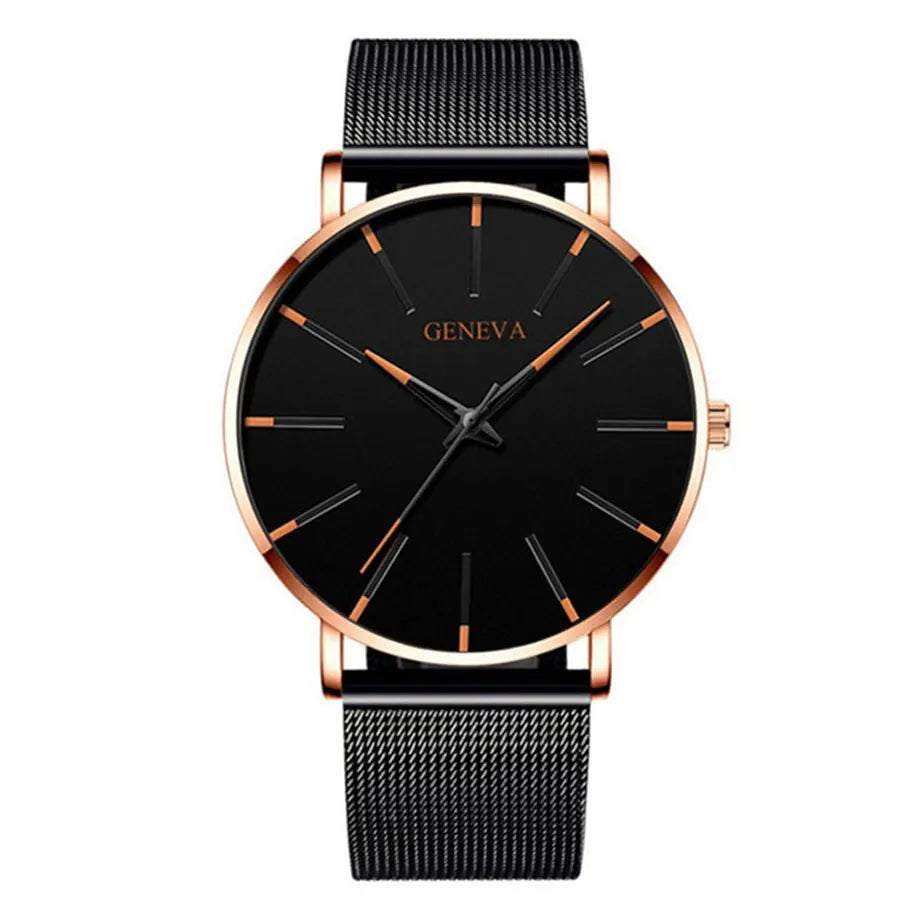 Orologio Unisex Quarzo Minimal – Cinturino a Maglia Milanese