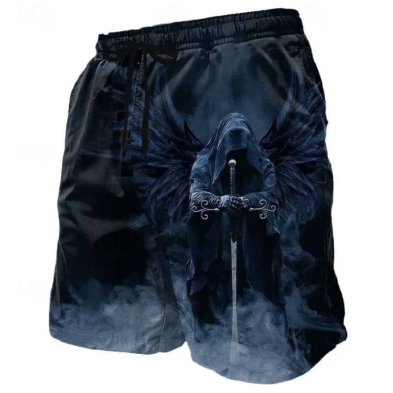 Pantaloncini Corti Uomo Stampa 3D Angelo Guerriero