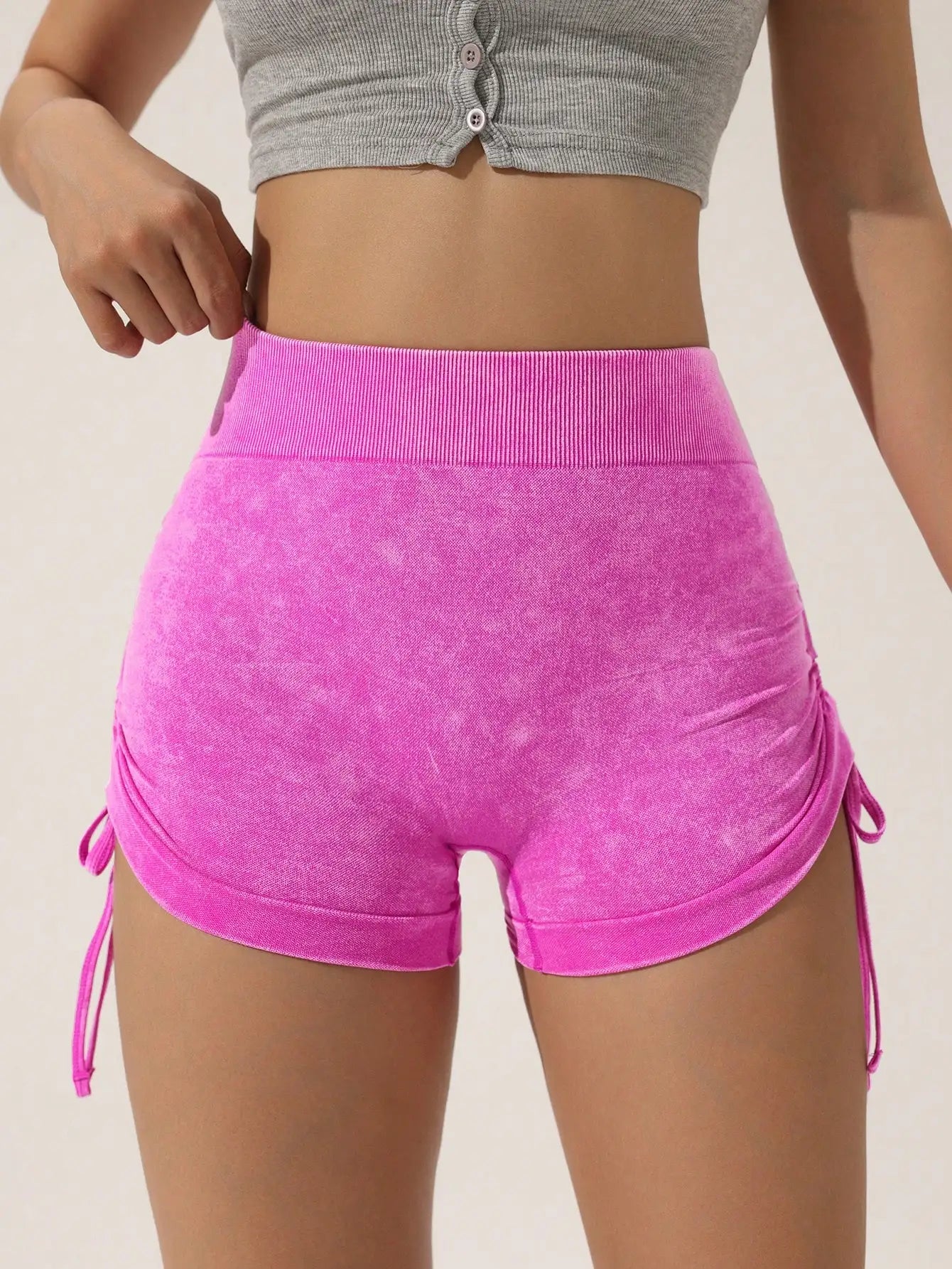 Pantaloncini Sportivi Vita Alta Finitura Opaca - Effetto Push-Up, Yoga & Fitness