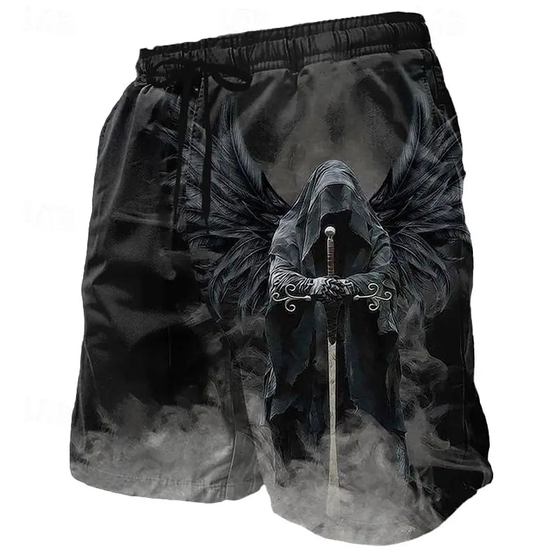 Pantaloncini Corti Uomo Stampa 3D Angelo Guerriero